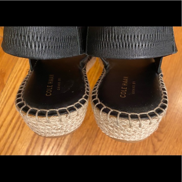 NWOT Cole Haan Espadrille Platform Sandal, Black - Picture 4 of 5